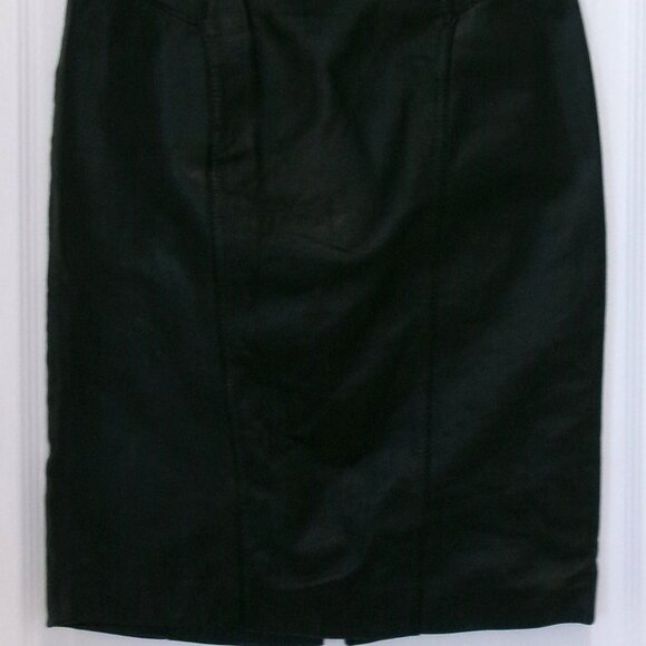 Vintage Leather Black Pencil Skirt XS 0 Vintage Size 8 Chia - Picture 3 of 11
